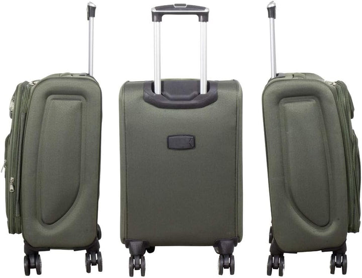 Trendyshop365 Weichgepäck Koffer-Set 3-teilig Maribor 4 Rollen Zahlenschloss Grün Kofferset 3 teilig