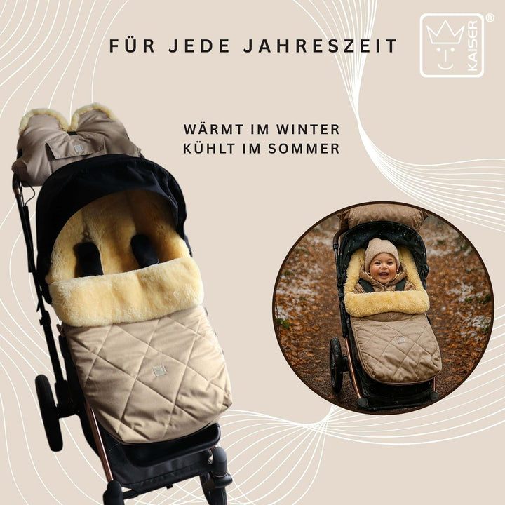 Kaiser Coosy Lammfell Kinderwagen Fusssack, 85 x 45 cm, Universal Passform (ginger), ginger