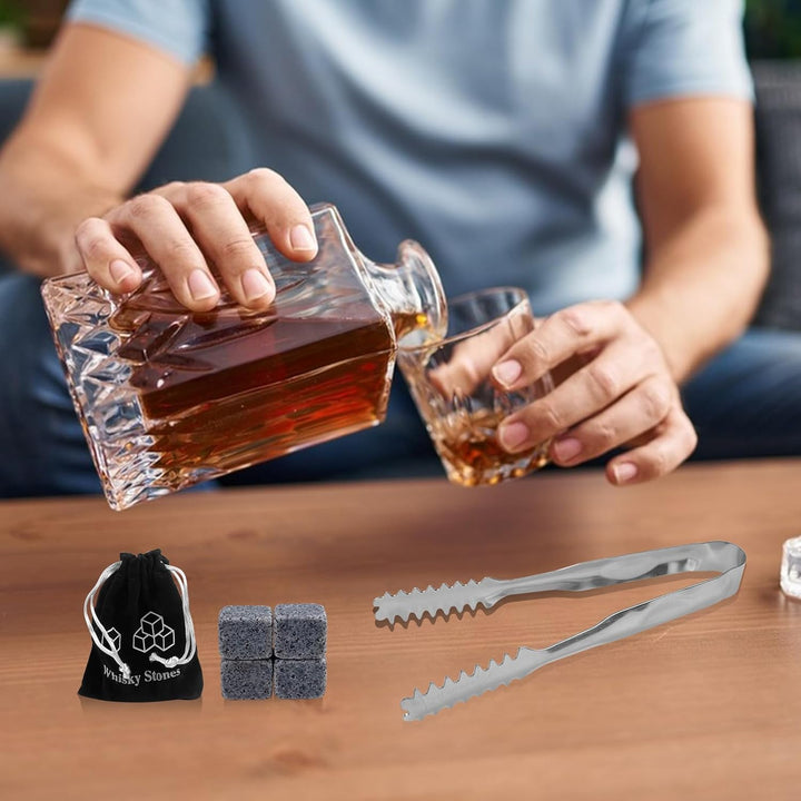 Whisky Gläser Set, Whisky Steine Set, Whiskey Geschenke für Männer, Whiskey Set Geschenk Mit 4 Whisk