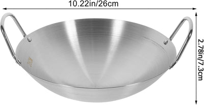 BESTonZON Edelstahl-wok Wokpfanne Aus Gusseisen Topf Mit Griffen Topf Aus Edelstahl Wok-topf Grillen