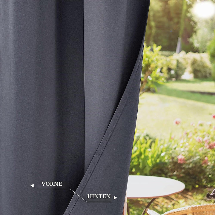 PiccoCasa 2er Set Gardine für Küche Polyester Scheibengardine Kurzgardine Blickdicht Kleine Gardine