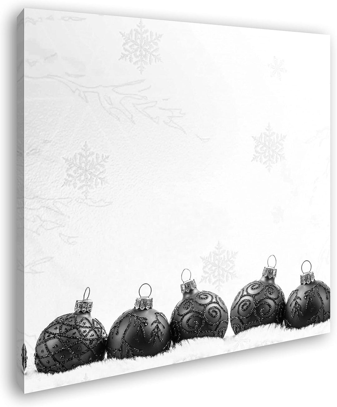 deyoli Christbaumkugeln zur Weihnachtszeit Format: 60x60 Effekt: Schwarz&Weiss als Leinwandbild, Mot