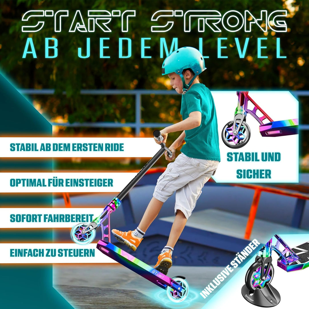 KESSER® Stunt Scooter GT-Limit 360° Lenkung Funscooter Stuntscooter mit Ständer ABEC 9 Kugellagern,