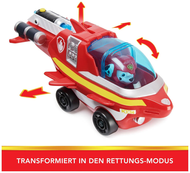 PAW PATROL, Aqua Pups - Basis Fahrzeug Spielzeugauto im Delfin-Design mit Marshall Welpenfigur, Spie