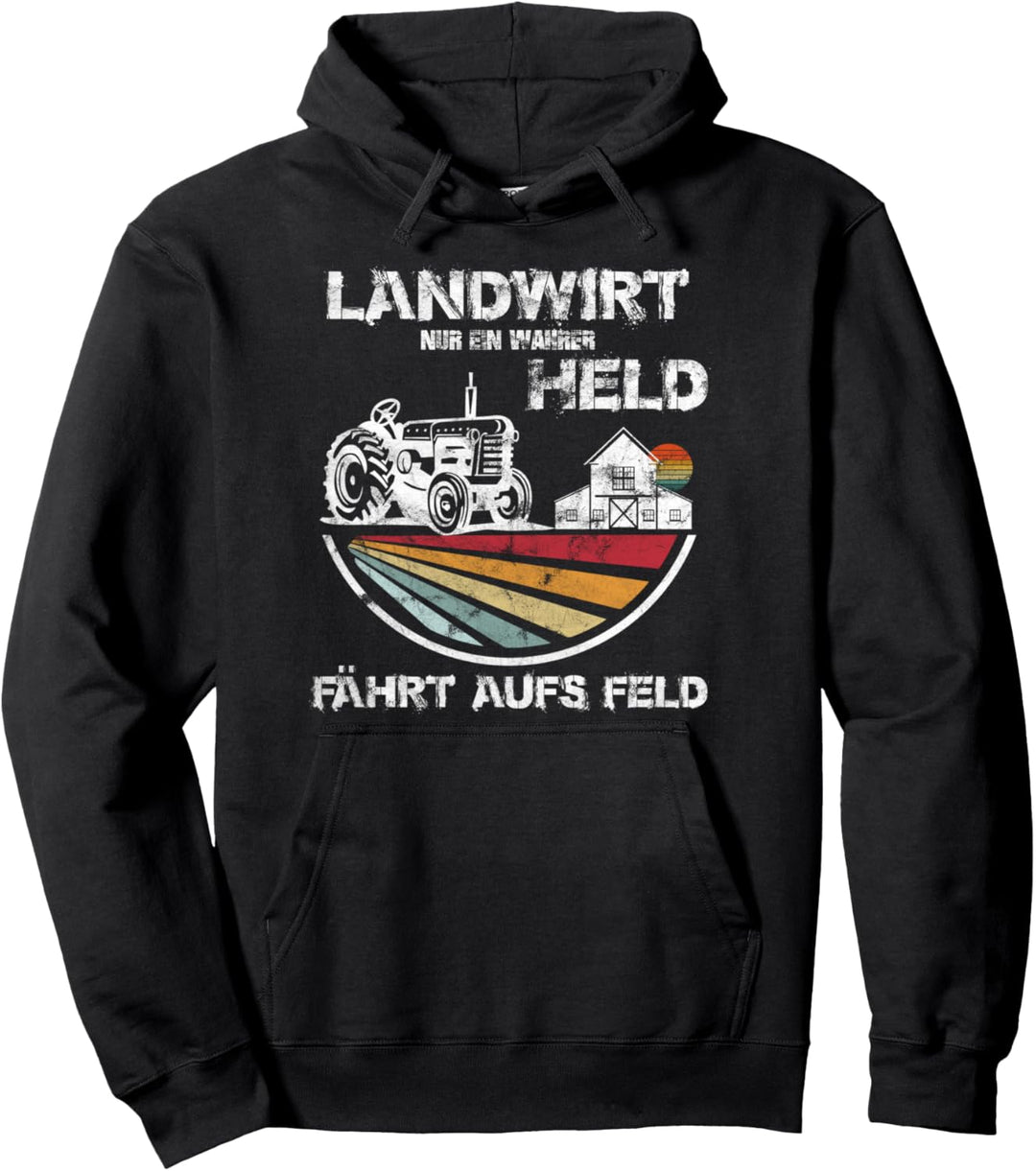 Vintage Nur ein Held fährt aufs Feld Landwirt Vintage Bauern Pullover Hoodie