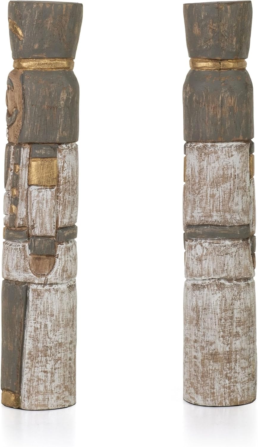 Moritz Nussknacker Holzfigur 43,5 cm handgefertigte Weihnachtsdekoration aus Mangoholz, geschnitzt u