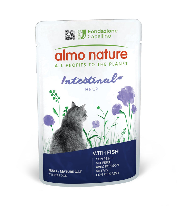 Almo Nature Holistic Intestinal Help Katzenfutter, Nassfutter für ausgewachsene Katzen mit Fisch. 30
