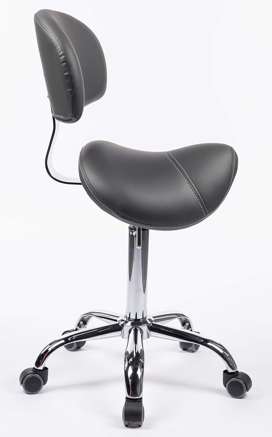 Sattelhocker MULY BIGBACK Lehne, Sitzhöhe bis ca. 74cm, Dunkelgrau | 1stuff-Markenqualität, Fachhänd