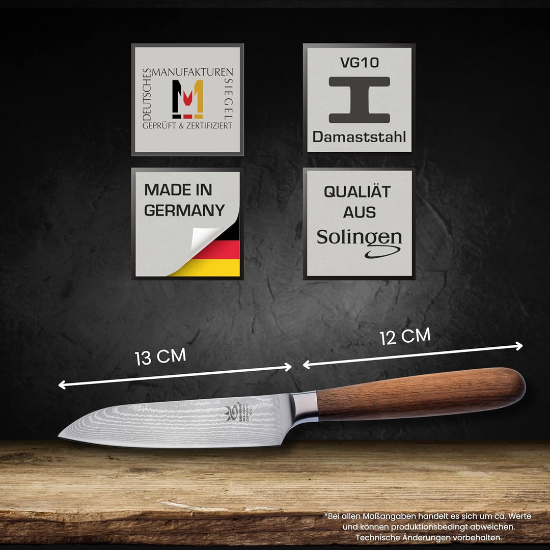 GEHRING SOLINGEN Damastmesser, Küchenmesser - Messerset, 3-tlg. Made in Germany, scharfe Profi Damas