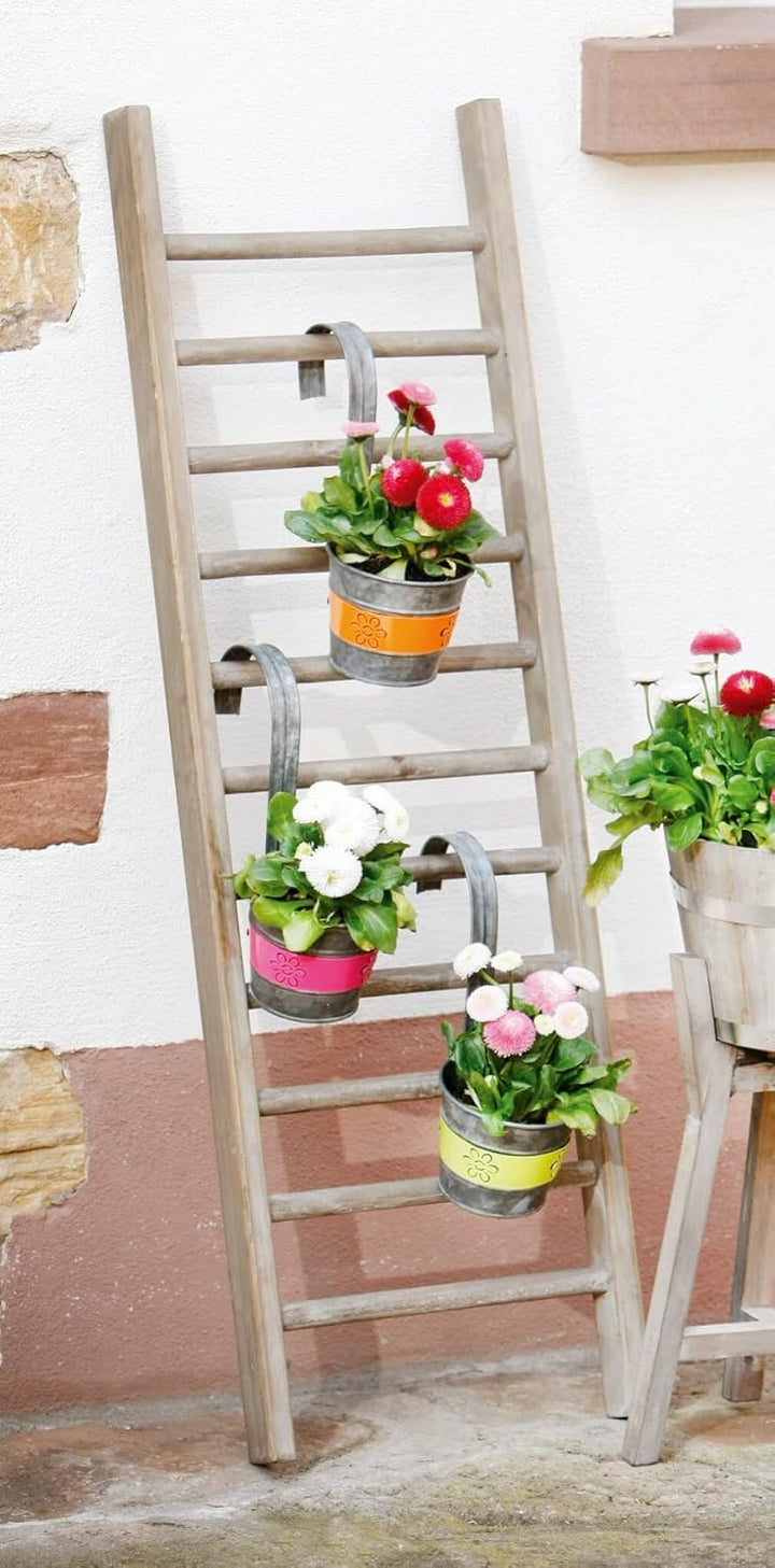 Dekoleidenschaft Deko-Leiter “Landhaus” aus Holz, 98 cm hoch, Handtuchhalter, Rankhilfe, Garten-Deko