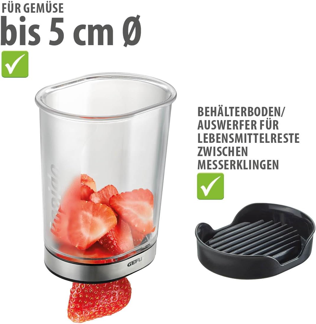 GEFU Scheibenschneider RAPIDO - Profi Schneidebecher für schnelles und sicheres Schneiden von Obst,