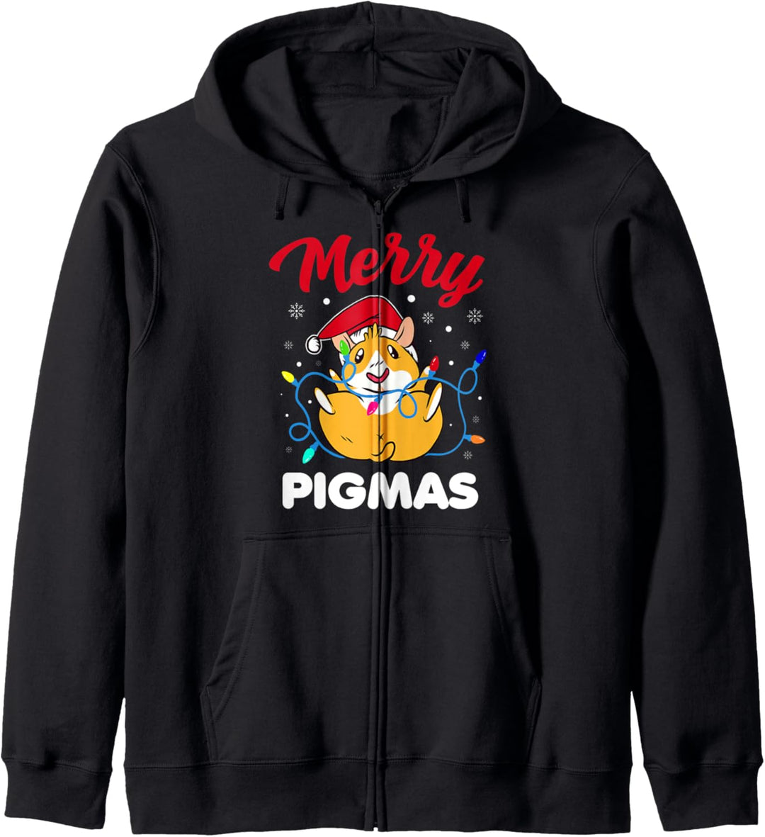 Merry Pigmas Lustiger Meerschweinchen-Weihnachtsmann Kapuzenjacke
