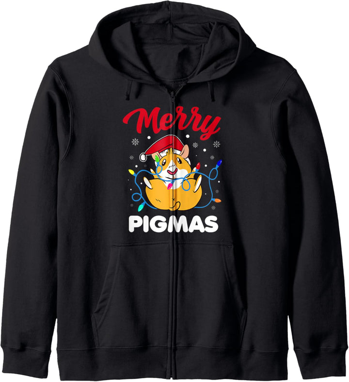 Merry Pigmas Lustiger Meerschweinchen-Weihnachtsmann Kapuzenjacke