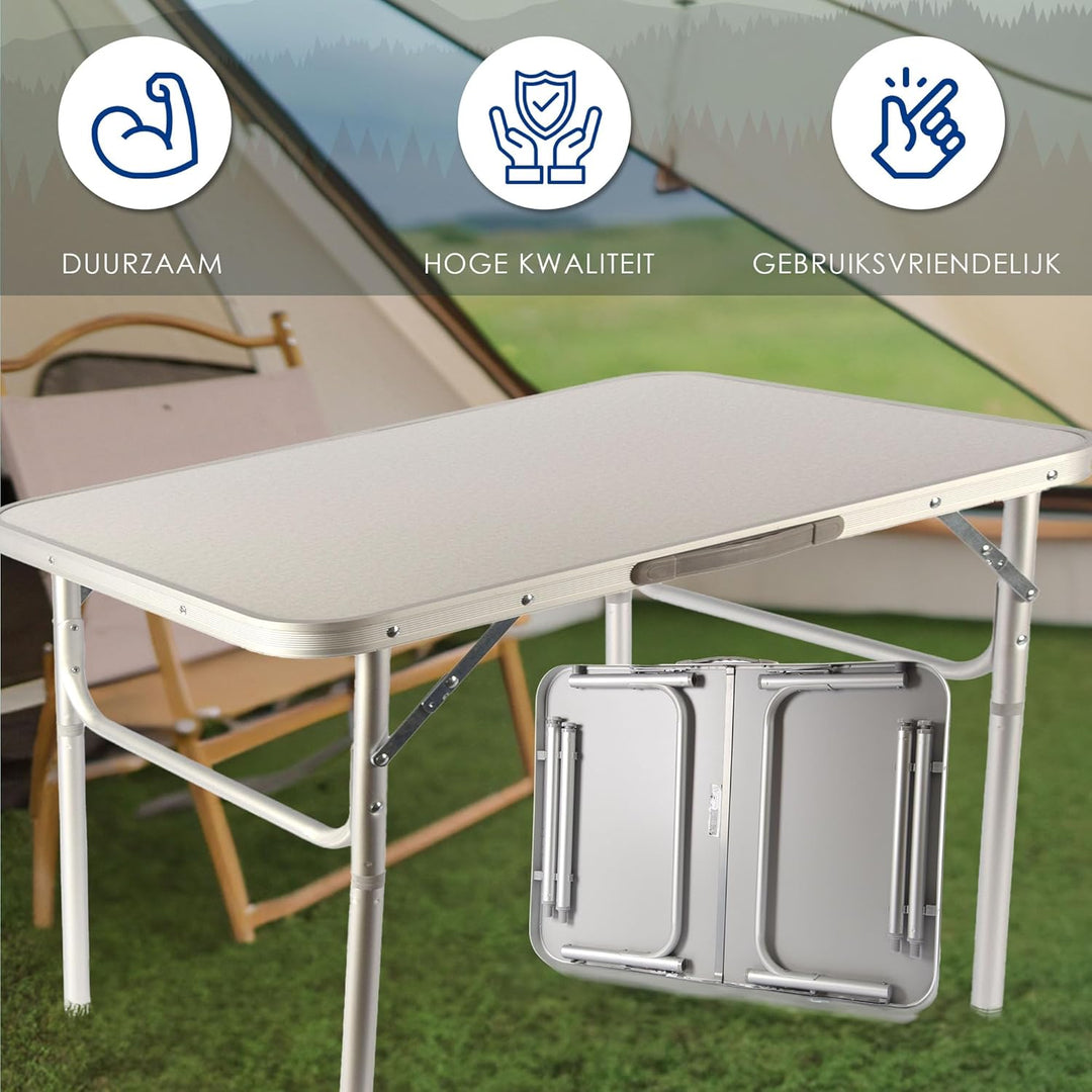 Gartentisch klappbar | Wetterfester Aluminium und Kunststoff | Camping Klapptisch für 1-2 Personen |