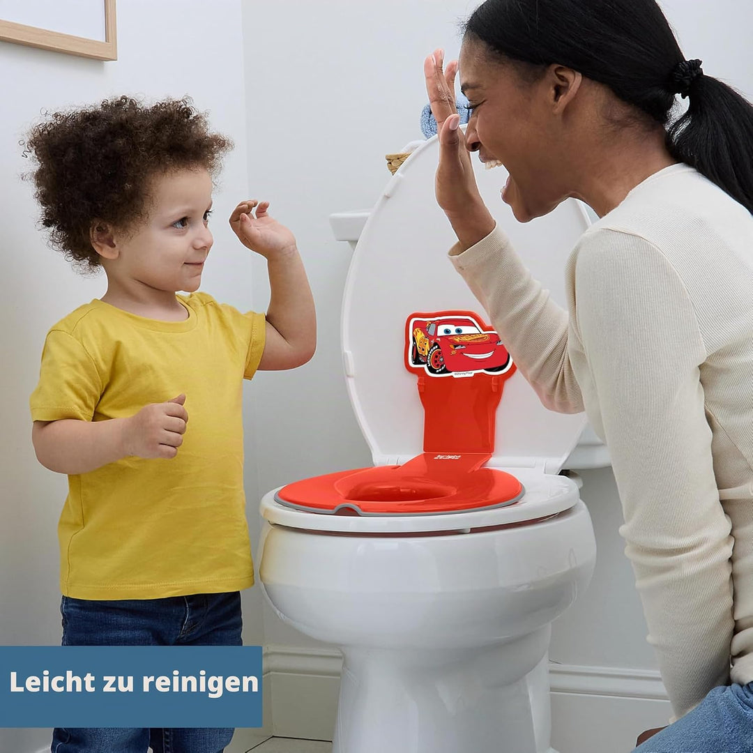 Disney Baby Cars Lightning McQueen Flip & Sit Töpfchensitz für Kleinkinder, Sicherer Toilettenaufsat
