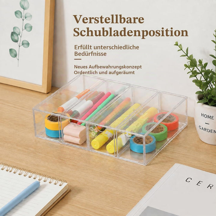 Acryl Stifthalter Organizer Durchsichtig Tee Box mit 4 Schubladen