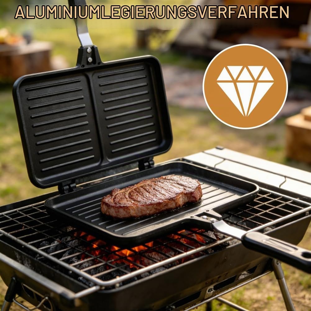 Sandwichmaker, Camping Doppelseitige Bratpfanne, amerikanische Sandwiches, Antihaftbeschichtete Toas