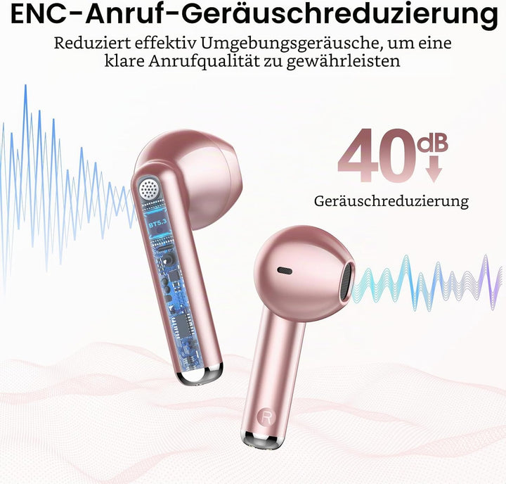 OYIB Bluetooth Kopfhörer, 2024 In Ear Kopfhörer Kabellos Bluetooth 5.3 Kopfhörer mit ENC Mic, 25 Std