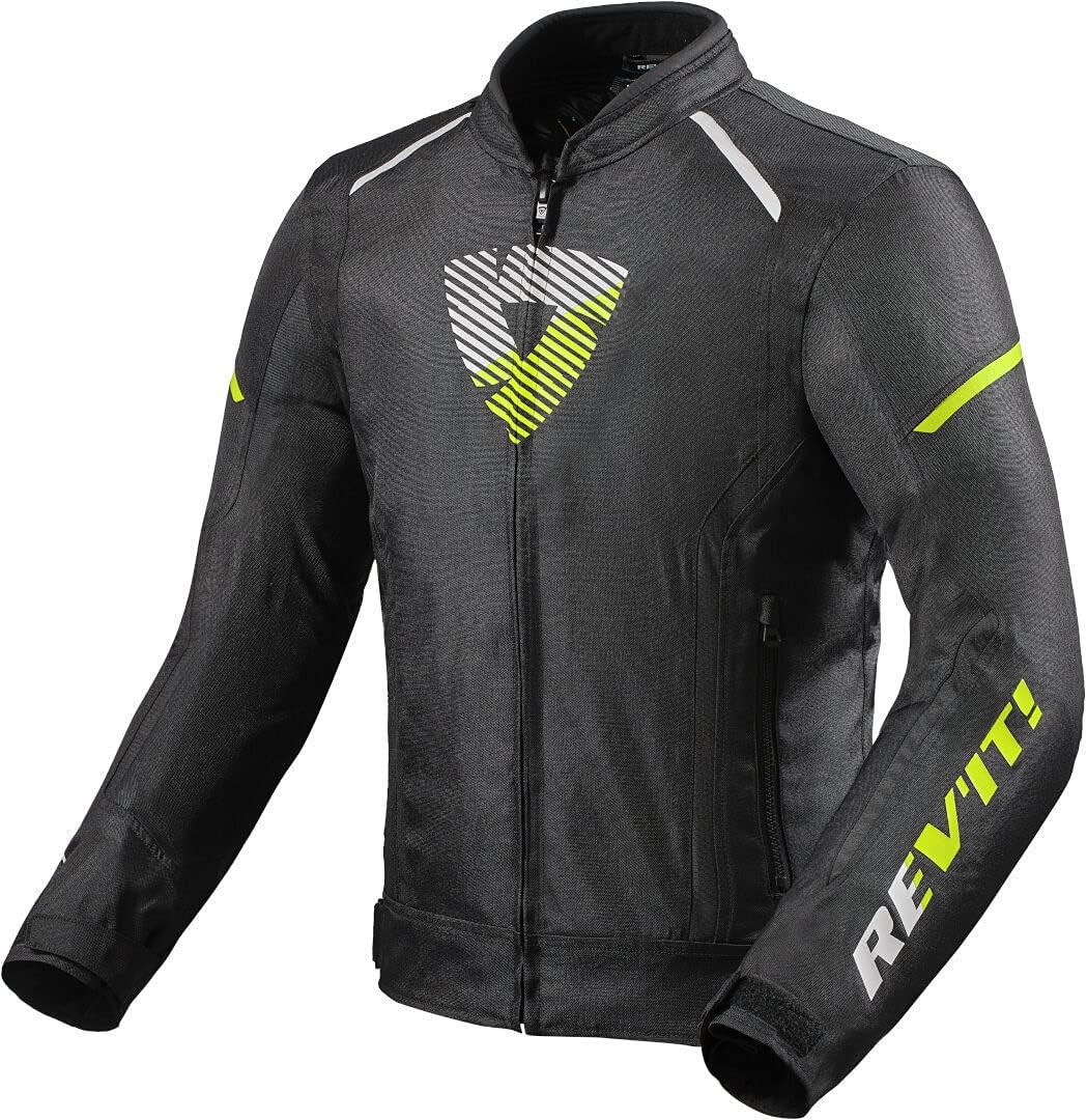 Revit Sprint H20 Motorrad Textiljacke (Black/Neon/Yellow,XL)
