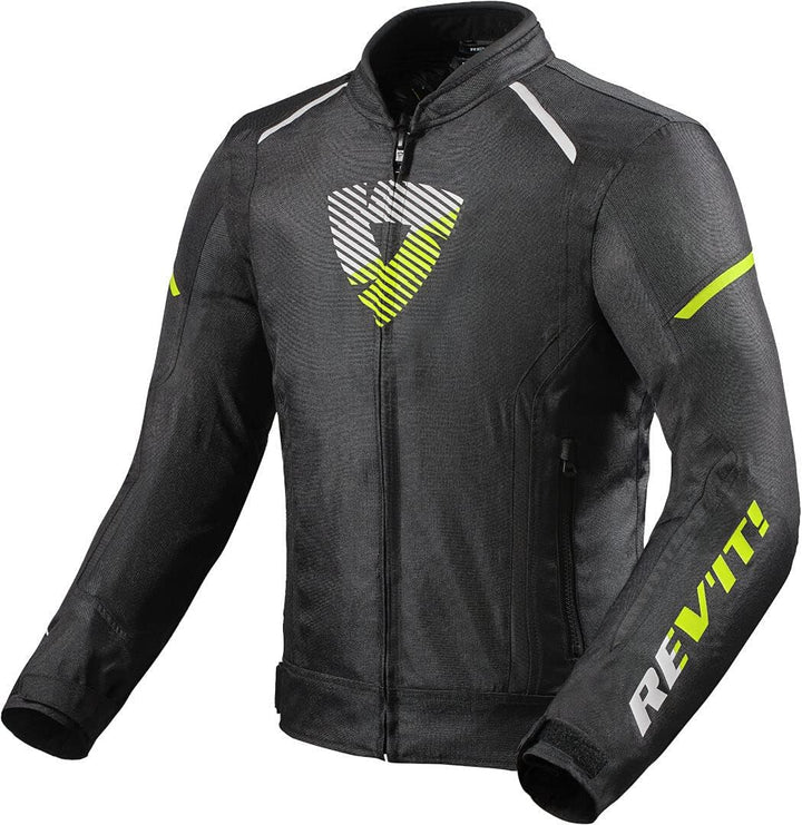 Revit Sprint H20 Motorrad Textiljacke (Black/Neon/Yellow,XL)