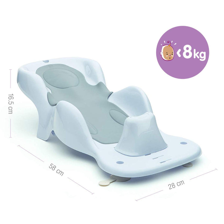 Tigex Collexion Babyliege für Badewanne, Perlgrau