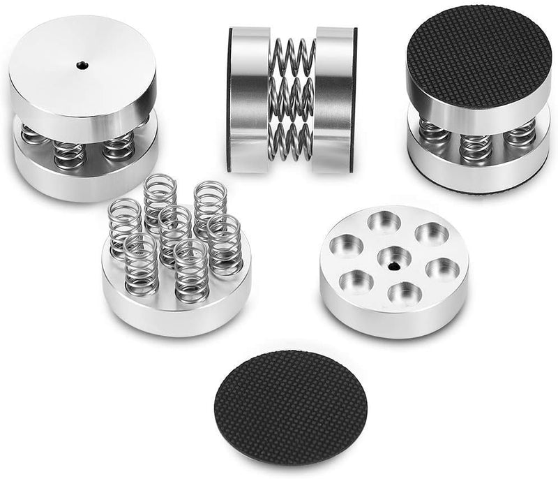 Nobsound 4PCS Silver Aluminum Spring Speakers Spikes Isolation Stand for HiFi Amplifiers