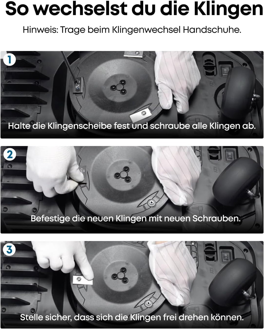 eufy Ersatzklingenbox: 3*(9 Rasenmäherklingen und 9 Schrauben) kompatibel mit eufy E15&E18