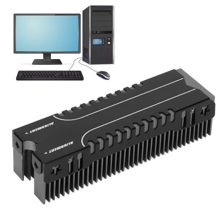 M.2 2280 SSD Kühlkörper, 38 Kühlrippen Leistungsstarker SSD Kühlkörper mit Wärmeleitpad, Mg Aluminiu