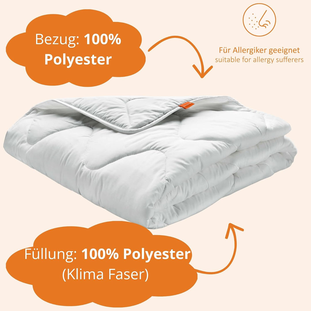 sleepling 191125 2er Set Basic 100 Ganzjahresbettdecke, medium Übergangsdecke, Made in EU,10