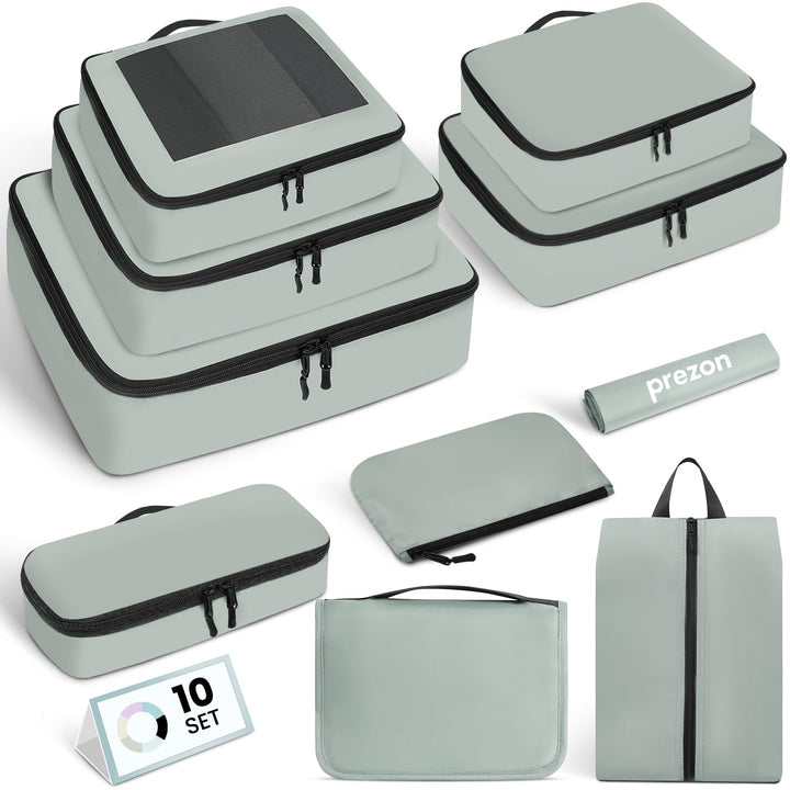 Prezon Packing Cubes for Suitcase 10 Set, Leichtgewichtige Gepäck Packing Organizer Packing Cubes fü
