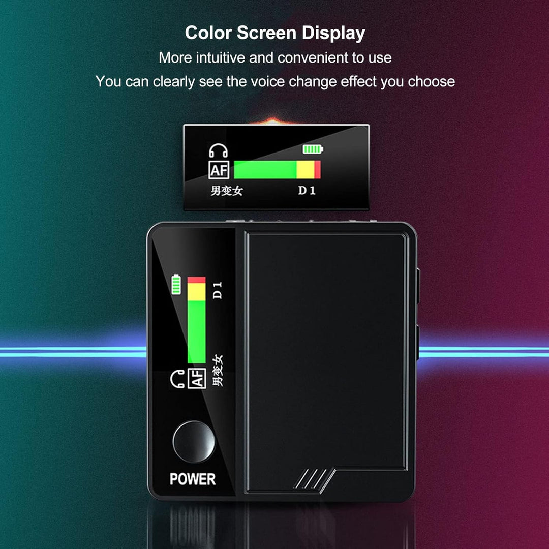 Handheld Voice Changer, Voice Disguiser mit Farbdisplay und 11 Voice Change Effects, Sound Changer f