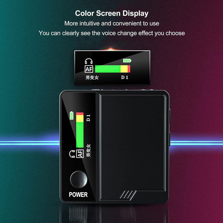 Handheld Voice Changer, Voice Disguiser mit Farbdisplay und 11 Voice Change Effects, Sound Changer f