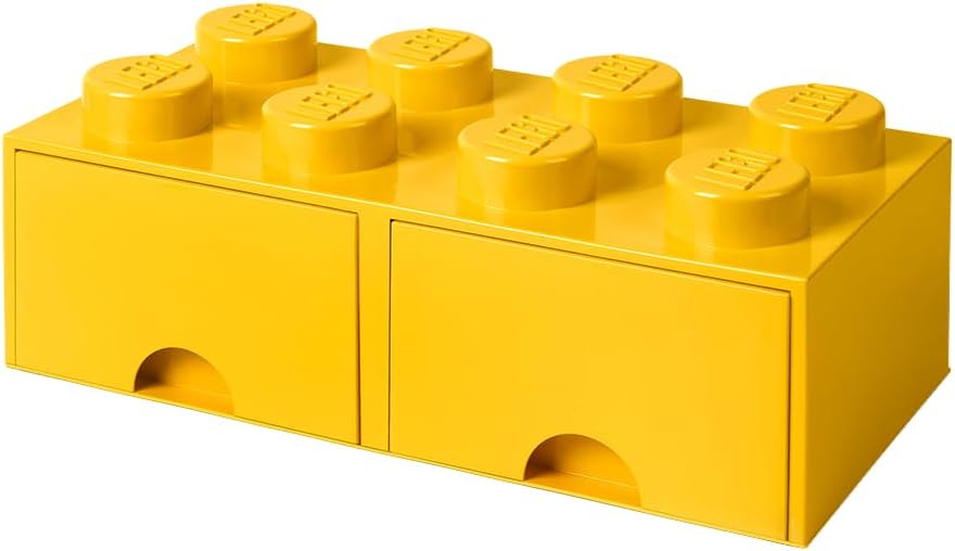Lego Opslag Baksteen 8 met laden, Plastik, Gelb, 50,2 x 25,2 x cm, 1 Einheiten, Gelb