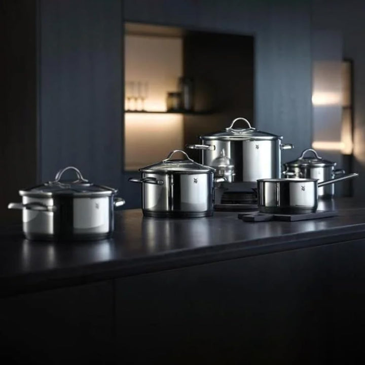 WMF Provence Plus Topfset Induktion 5-teilig, Kochtopf Set unbeschichtet mit Glasdeckel, für alle He