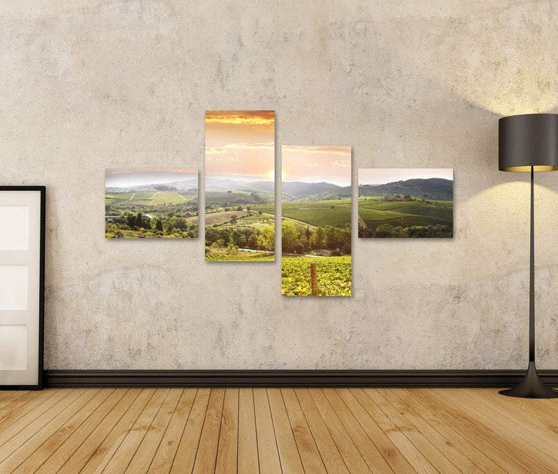 Bild Bilder auf Leinwand Chianti-Weinberglandschaft in Toskana Italien Wandbild, Poster, Leinwandbil