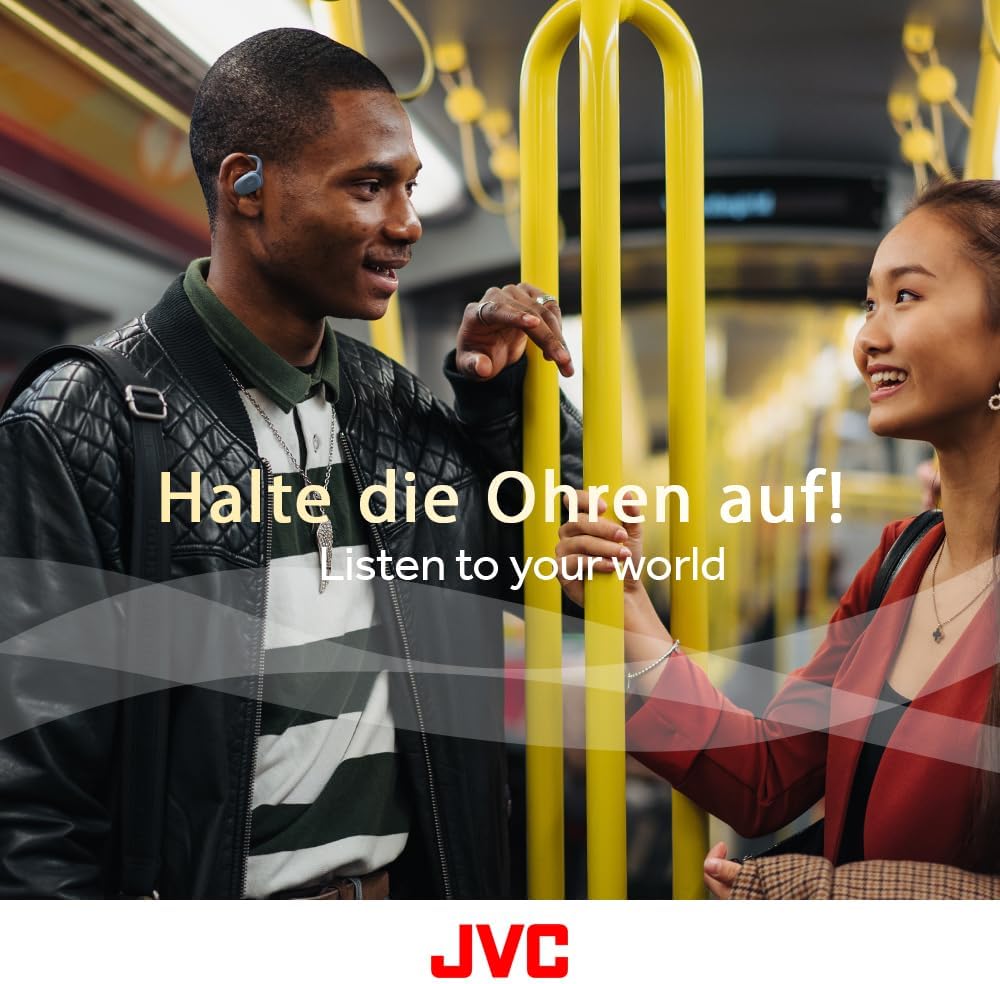 JVC Nearphones HA-NP40T-A, True Wireless Ohrhörer, Open Ear Design, Verstellbarer Ohrbügel, 16 mm Tr