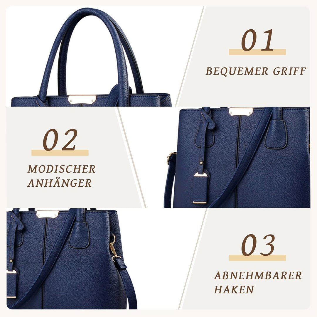 VARLIVOO Elegant Damen Handtasche Schultertasche Frauen Umhängetasche Taschen Shopper Wasserdicht PU