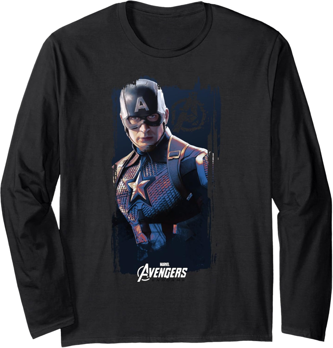 Marvel Avengers: Endgame Captain America Swiped Portrait Langarmshirt