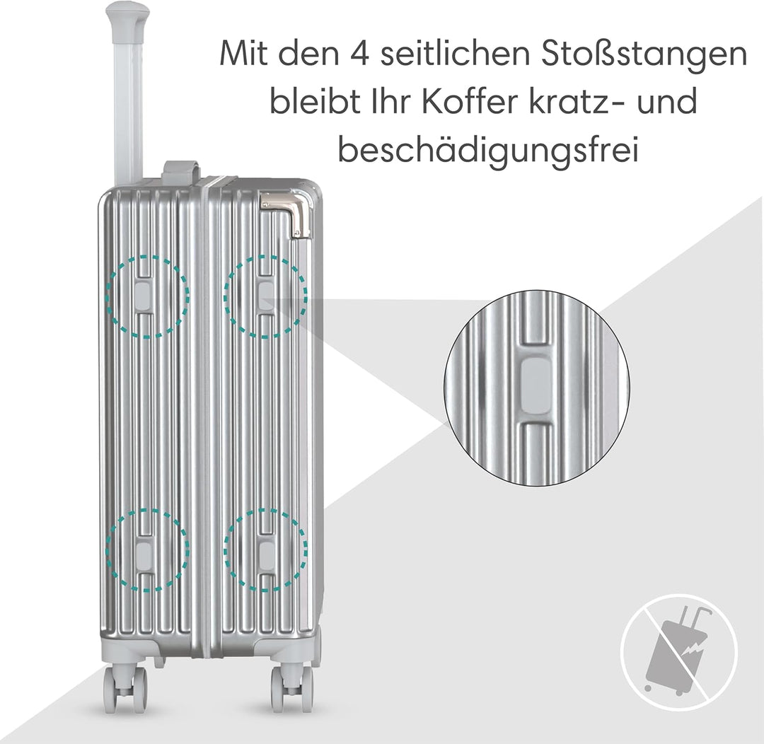 Voyagoux Koffer Handgepäck - 71L, Rollkoffer mittelgross, Hartschalenkoffer, TSA-Schloss, ABS, 4X 36