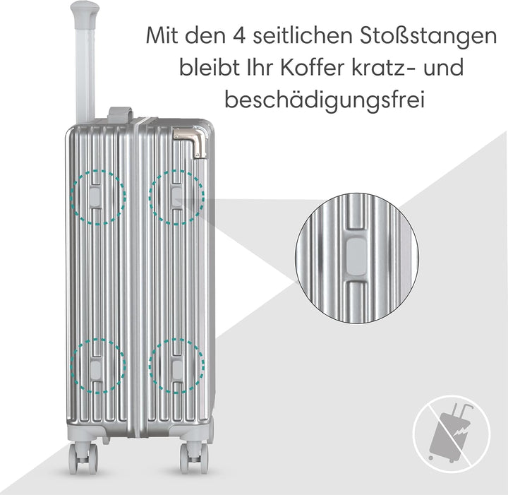 Voyagoux Koffer Handgepäck - 71L, Rollkoffer mittelgross, Hartschalenkoffer, TSA-Schloss, ABS, 4X 36