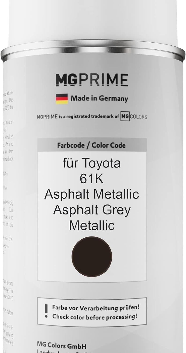 MG PRIME Autolack 2K Spraydosen Set für Toyota 61K Asphalt Metallic/Asphalt Grey Metallic Basislack