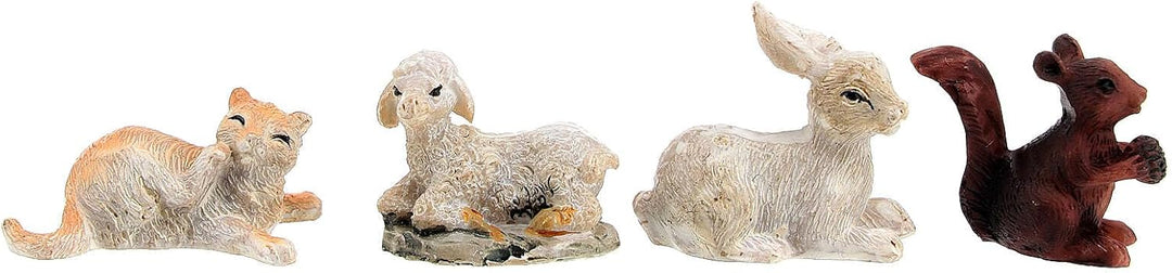 Holyart Weihnachtskrippen: Set aus Tieren aus Harz 12 Stück, für 10 cm Krippe