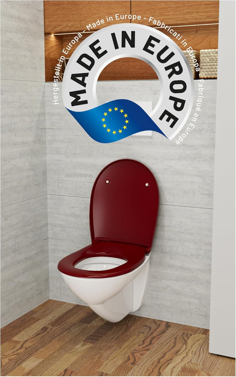 LUVETT® WC-Sitz mit Absenkautomatik C100 oval universell, Toilettendeckel mit 3 Edelstahl Montagelös