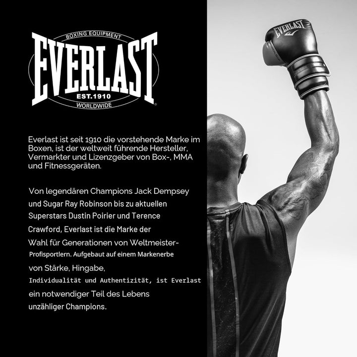 Everlast Unisex – Erwachsene Powerlock 2R Glove Handschuhe Schwarz 16oz, Schwarz 16oz