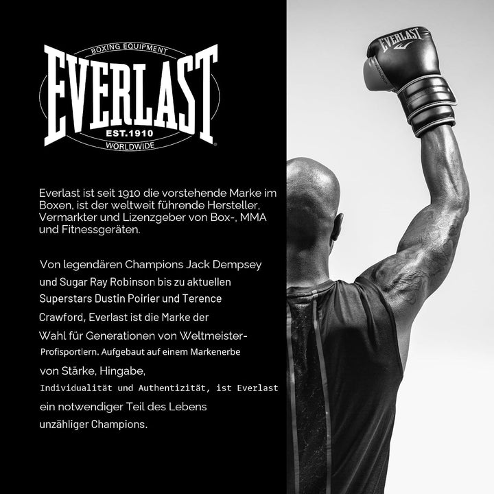 Everlast Unisex – Erwachsene Powerlock 2R Glove Handschuhe Dunkelgrau 12oz., Dunkelgrau 12oz.