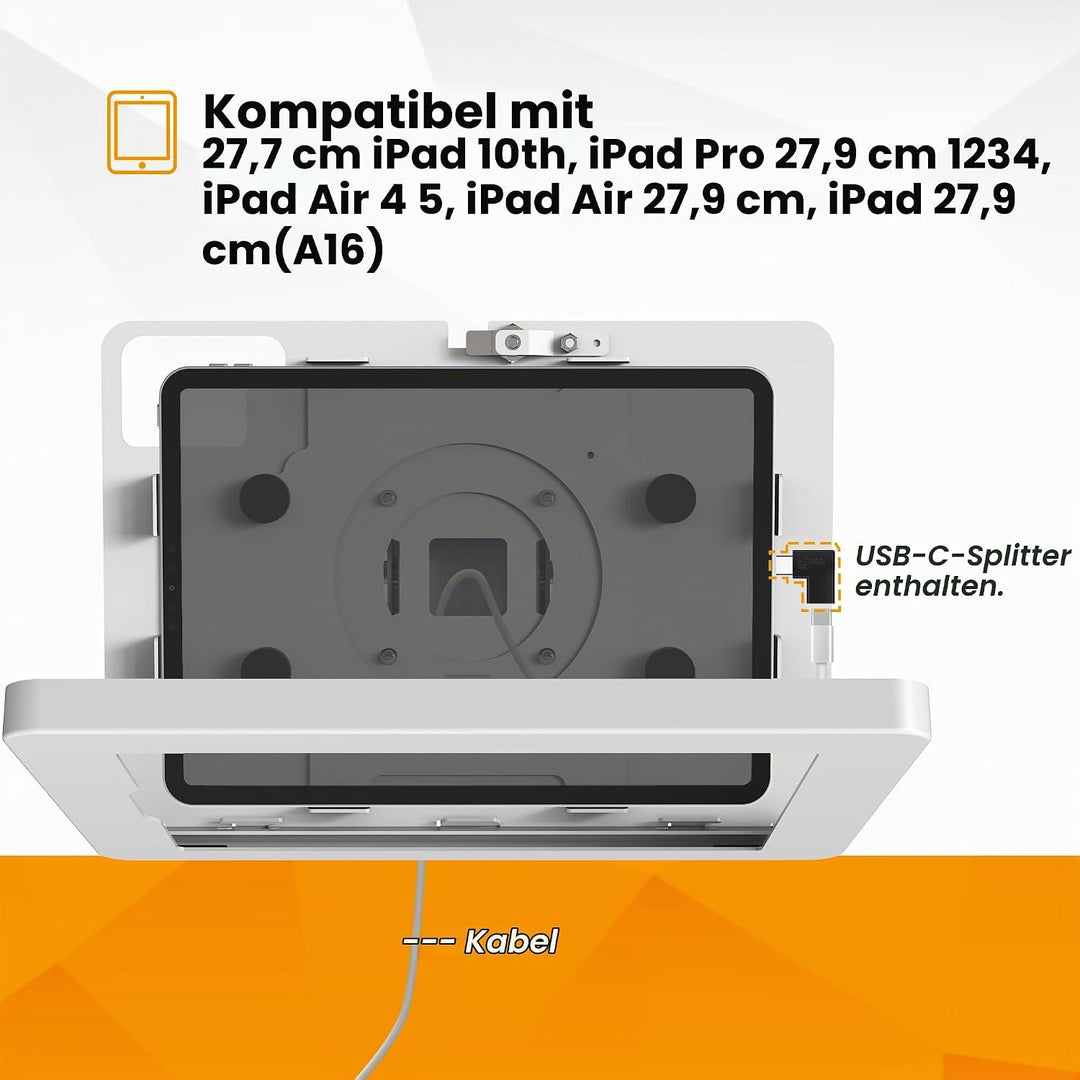 Beelta Tablet Wandhalterung Kompatibel mit 10.9 Zoll iPad 10, iPad Pro 11" 1 2 3 4, Air 4 5, iPad Ai