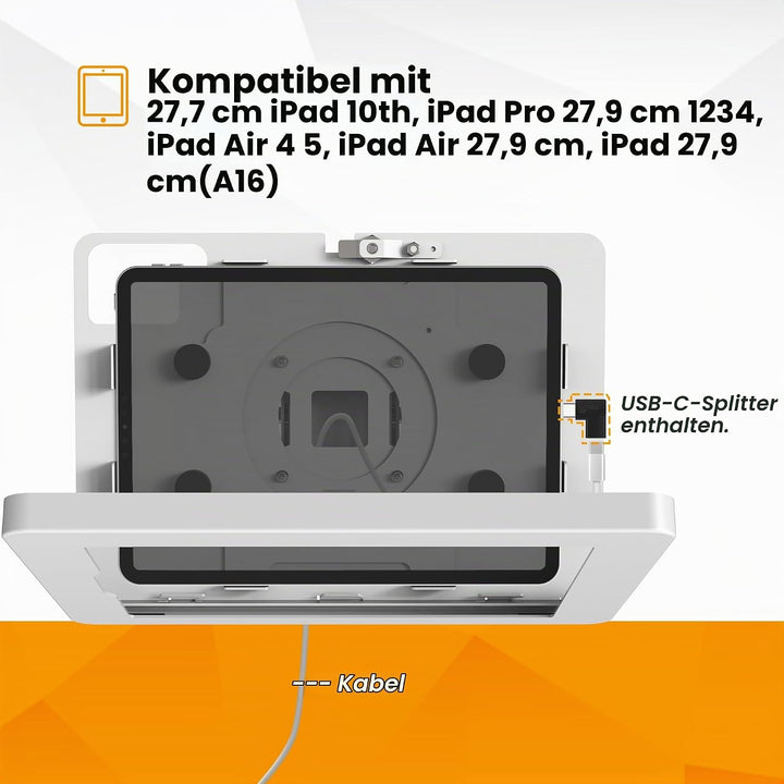 Beelta Tablet Wandhalterung Kompatibel mit 10.9 Zoll iPad 10, iPad Pro 11" 1 2 3 4, Air 4 5, iPad Ai