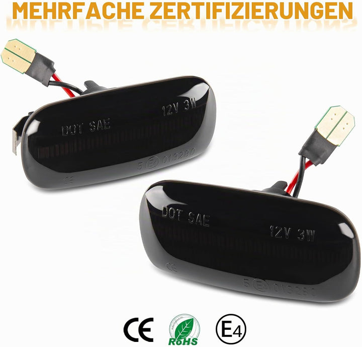 POPMOTORZ LED Blinker Seitenblinker mit Canbus Fehlerfrei 2835 SMD für A-udi A3 8P/S3 8P/A4 B6/A4 B7