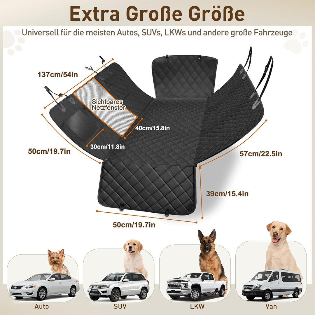 Gimars Grosse Verdickte Hundedecke Auto Rückbank 156 * 136 cm, wasserdichte Autoschondecke Hund Rück