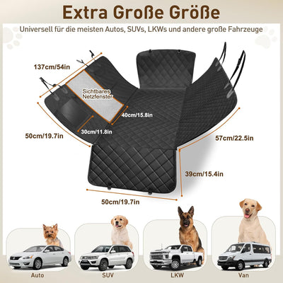 Gimars Grosse Verdickte Hundedecke Auto Rückbank 156 * 136 cm, wasserdichte Autoschondecke Hund Rück